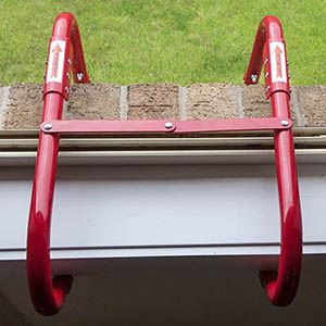 Emergency evacuation ladder on window sill
