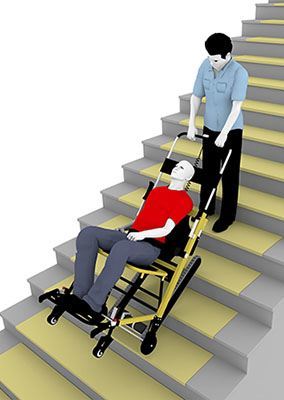 Lift breakdowns and motorised stair climbers
