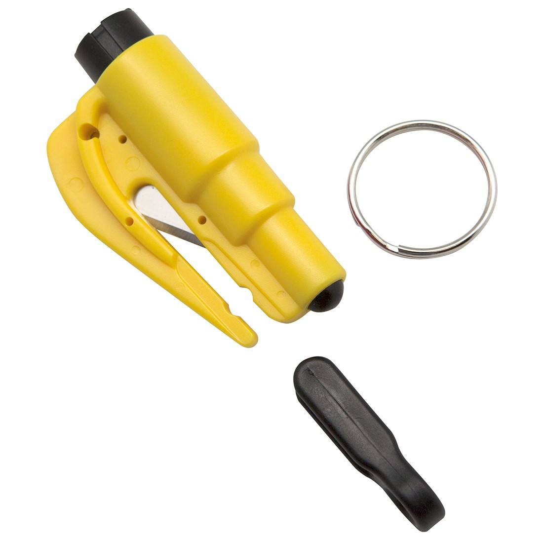Yellow Key Chain Glass Breaker for Home and Car with Belt Cutter
