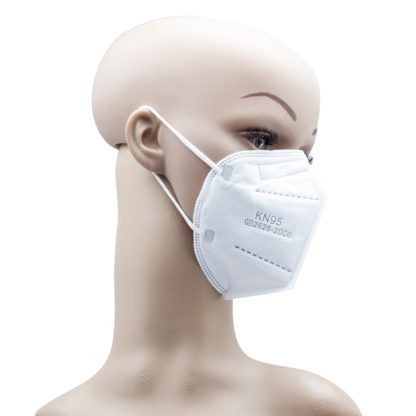 Adult White KN95 mask for Covid 19 Coronavirus side