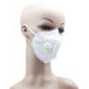 Adult White mask 1 with valve for Covid 19 Coronavirus side