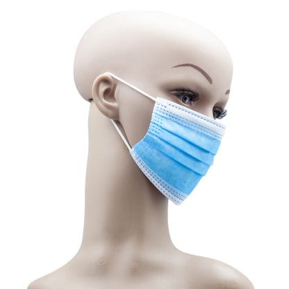 dult Blue 3 Layered Consumer Grade Medical Masks and Earloops side