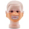 Orange Child Mask Fabric with Clear Mouth Shield and Adjustable Earloops for Deaf