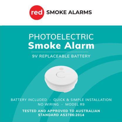 Red R9 Photoelectric Smoke Alarm 9V Battery Box