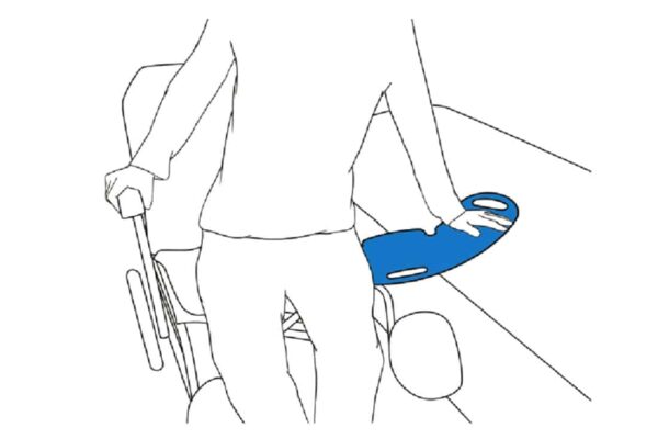 Slide Board between Wheelchair and Bed Position 2