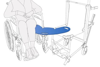Slide Board between Wheelchair and Evacuation Chair Position 1